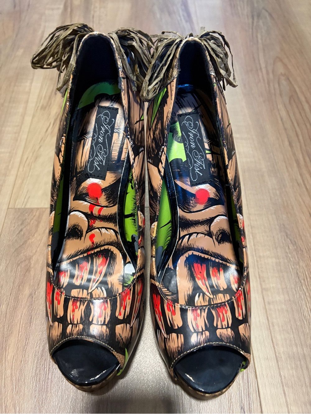 Iron Fist Peep-Toe Platform Tiki heels